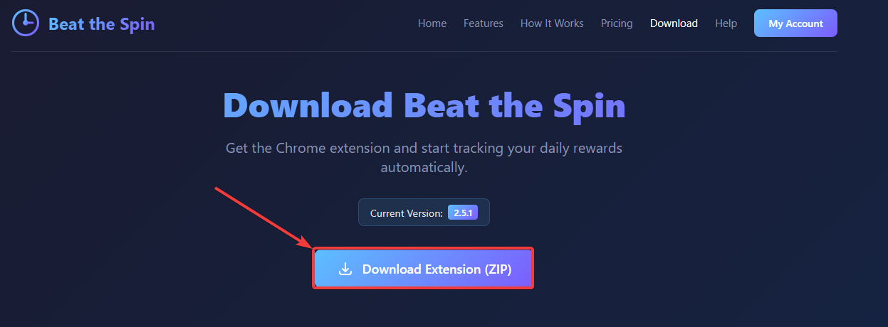 Click the Download Extension ZIP button