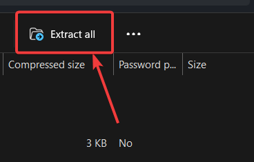 Click Extract All in Windows Explorer