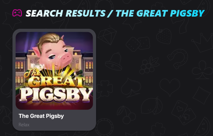 The Great Pigsby by Relax — game-card thumbnail in a Priority Play lobby