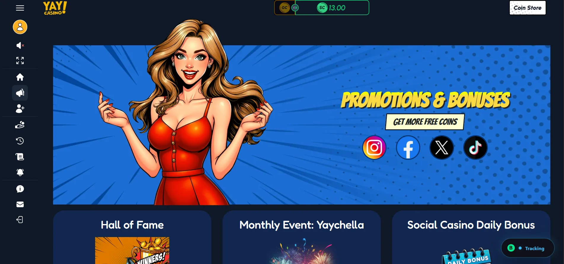 Yay Casino homepage screenshot — Priority Play sister site
