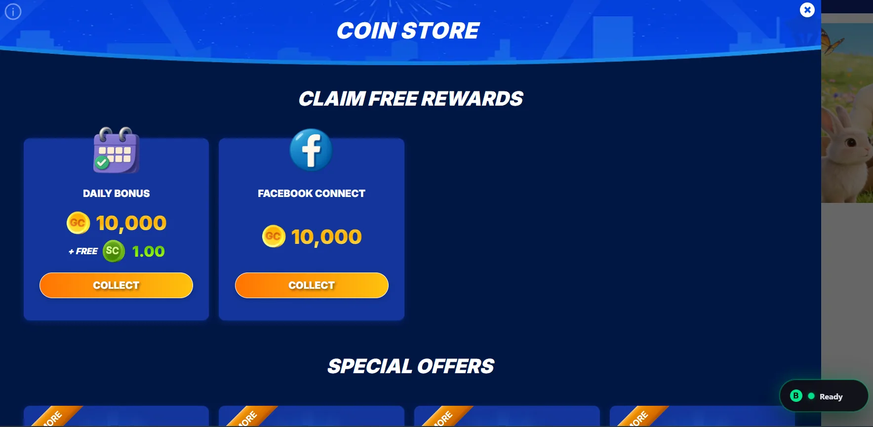 Zula Casino daily bonus screen showing 1 SC drop